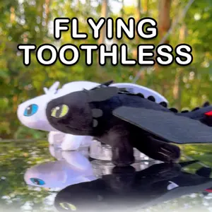 Toothless Car Exterior Decoration Wings Movable Roof Sunroof Decoration Figurine Motorcycle Helmet