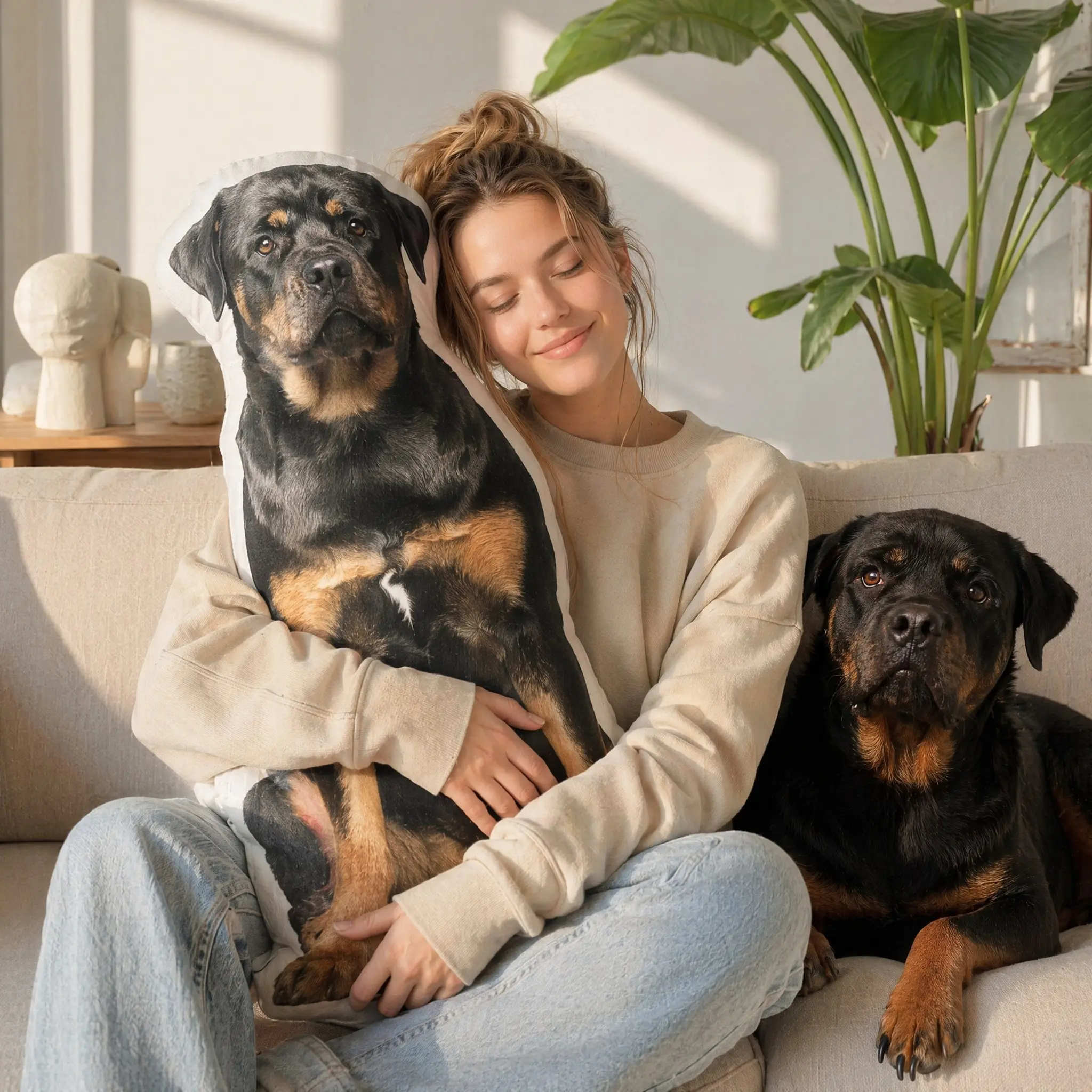 Custom 3D Pet Pillow from Photo - Personalized Dog & Cat Memorial Cushion, Double-Sided Printed Cotton, Holiday Gift for Animal Lovers 2026, Cushions