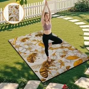 Non-Slip Yoga Mat, Professional Thick Cushioned Design, Ideal for Home Gym & Pilates Training, High-Quality Natural Theme Print