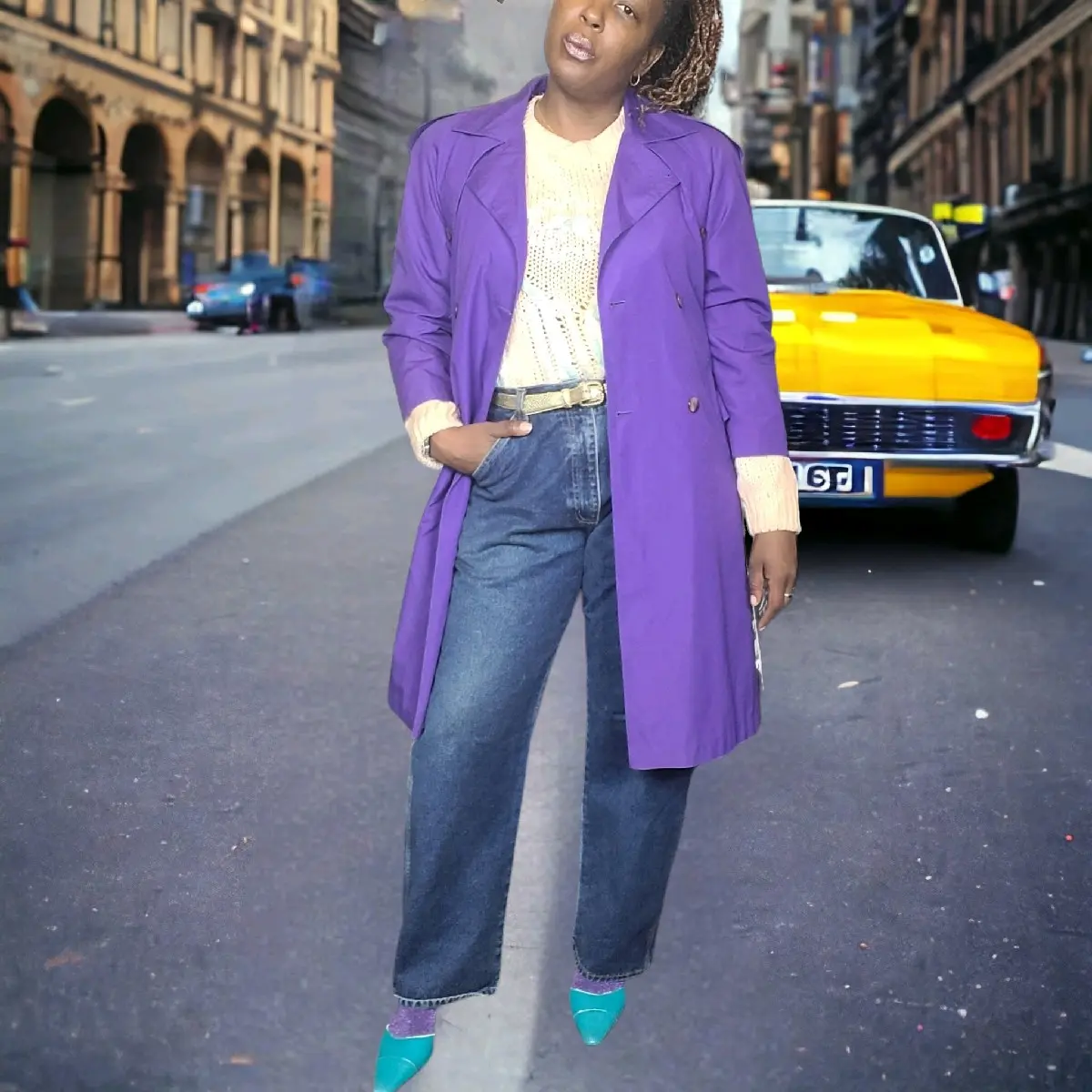 J.Gallery 90s Vintage Purple Trench Coat