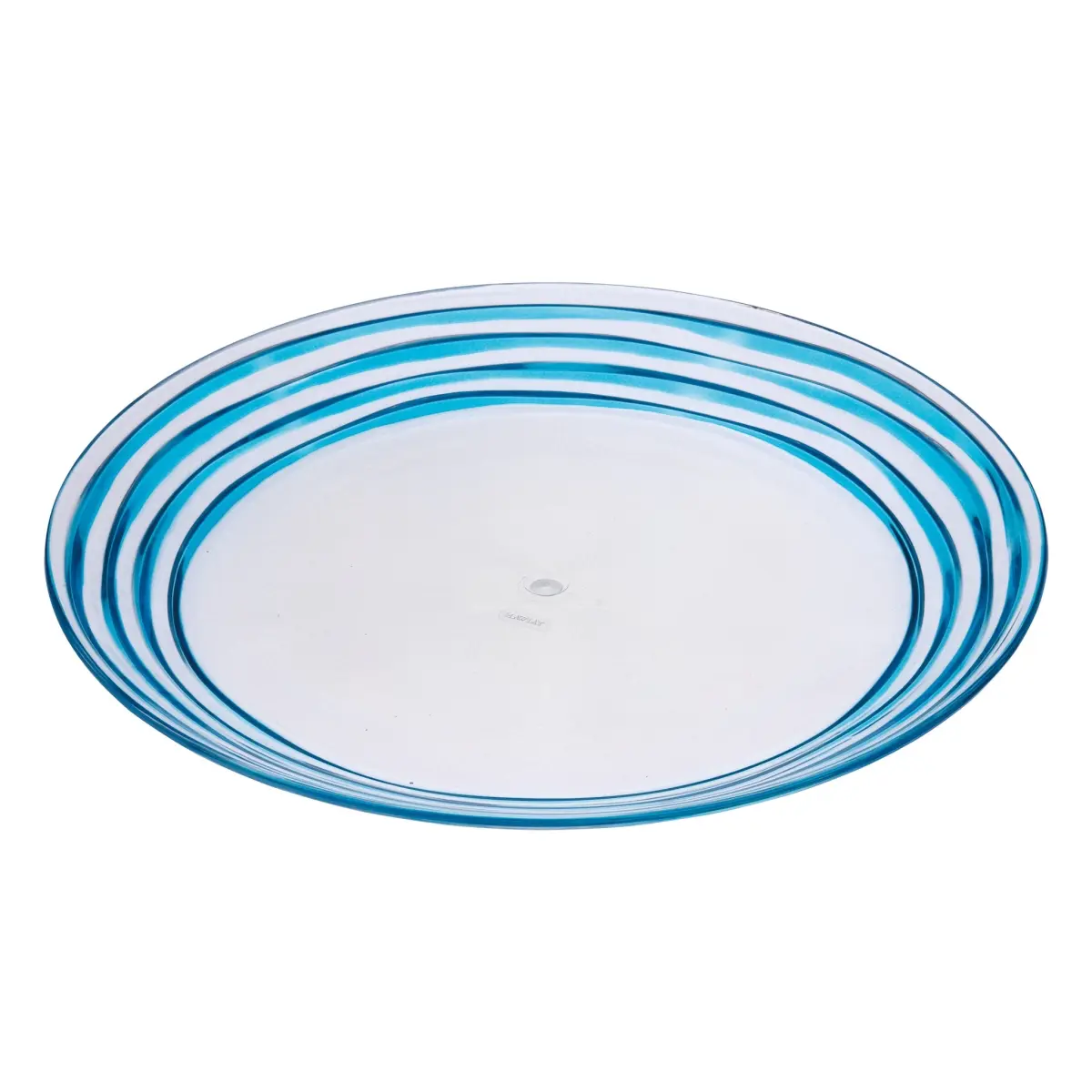 212 MAIN Heavy Duty Round Flat Acrylic Swirl Dinnerware Set, Blue Traditional Chip-Resistant Dishwasher-Safe Tableware - 4-Piece for Indoor/Outdoor Use, Dinner Plates, Acrylic Glass Plates