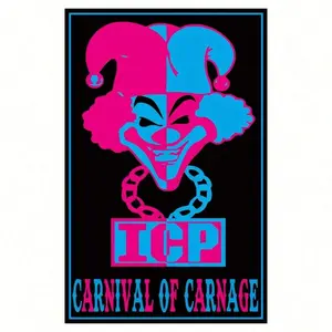 ICP Carnival Of Carnage Blacklight Reactive Poster Suitable For Home Decor - Glows Under UV, Durable Clown Wall Art, For Bedroom,, Decorations