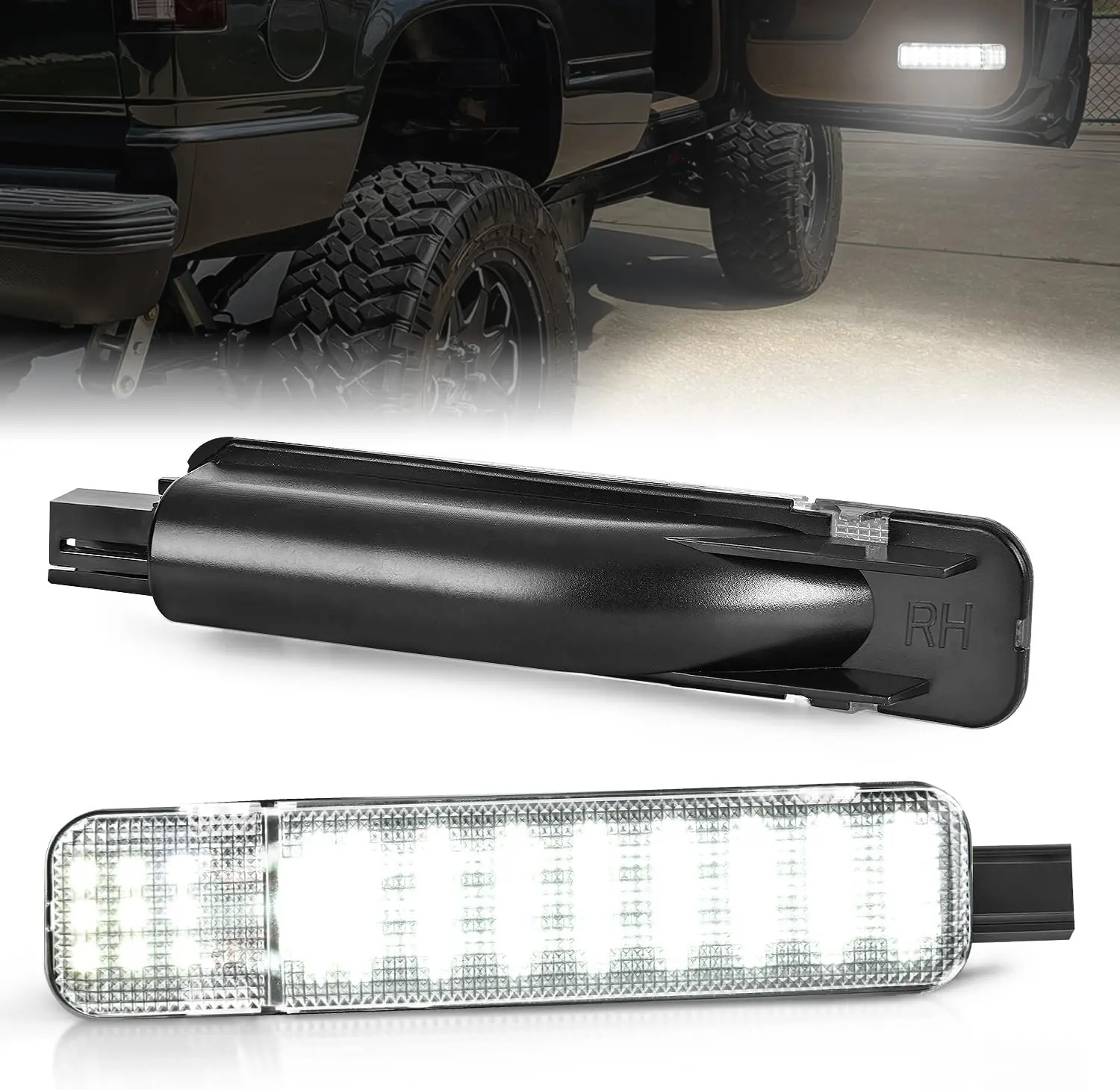 Nilight 2PCS LED Interior Door Panel Light Courtesy Lights White Beam Plug and Play Compatible with Chevy GMC C/K Silverado Sierra 1500 2500 3500 HD Suburban Cadillac Escalade Hummer H2, Led Car Lights, Led Illumination