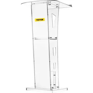 VEVOR Acrylic Podium 45 Tall Plexiglass Podium 26.8x15 Table Acrylic Pulpits for Churches with 8 mm Thick Acrylic Board Acrylic Podiums and Lecterns Design for Lecture Recital Speech PresentatVEVOR Super Brand Day