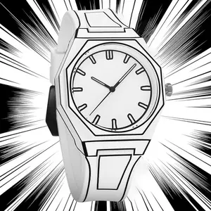 Cartoon Simple Design Silicone Quartz Watch Casual Sports Waterproof Unisex Student Wristwatch for Daily Use