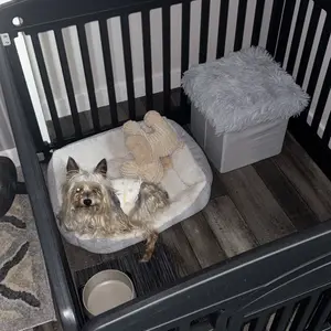 Plastic Pet Playpen, Durable Puppy Playpen with Lockable Door and Non-Slip Bottom, Portable Indoor Outdoor Puppy Pen