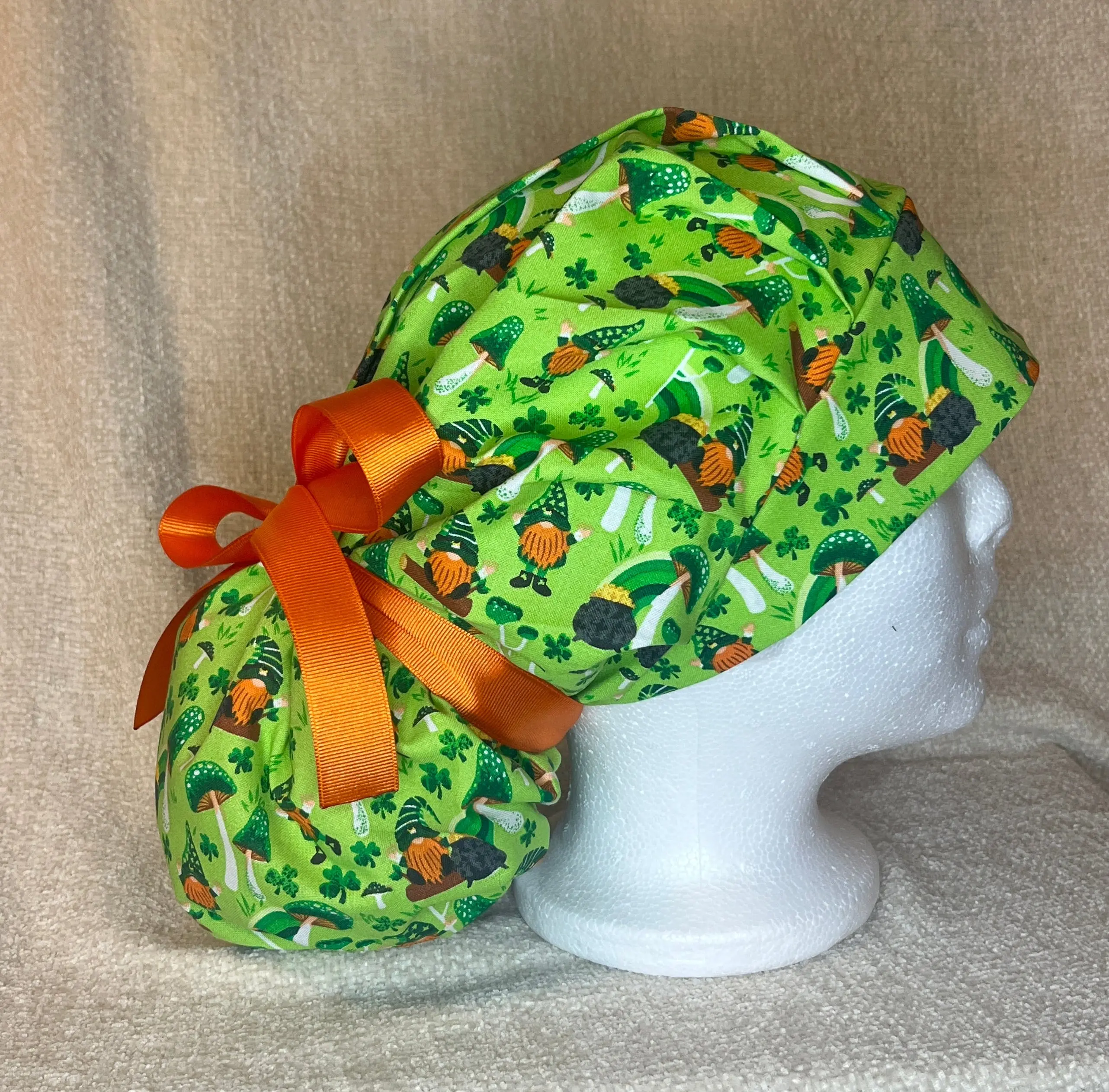 St. Patrick's Gnomes Bouffant Scrub Cap