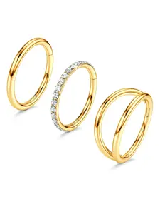 Unisex Rhinestone Decorated Nose Ring, Casual Stainless Steel Body Jewelry Maximalist Jewelry for Party, Daily Clothing Decor for Men & Women, Thoughtful Gift