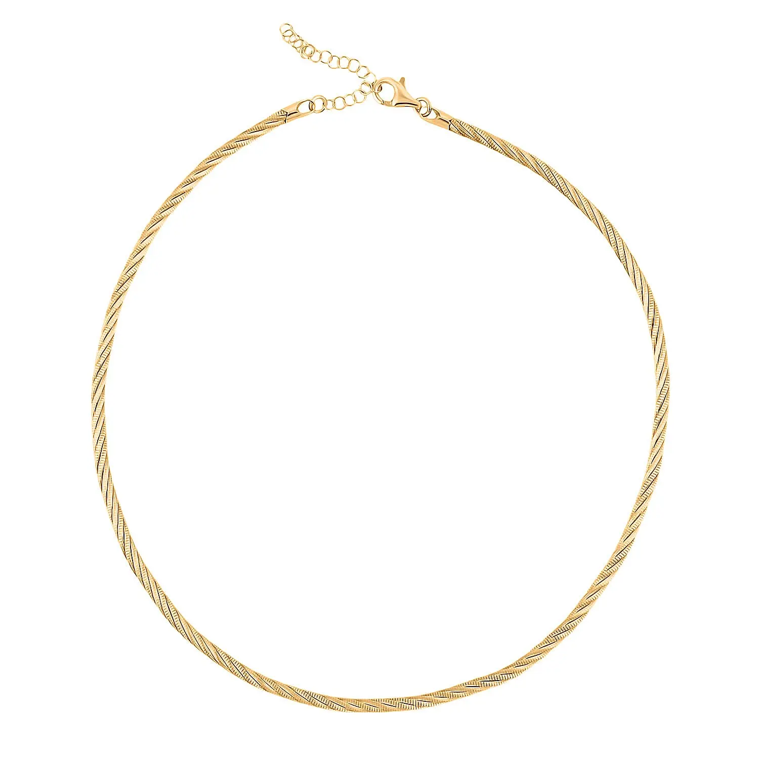 Italian Chain Necklace in 14K Yellow Gold Over Sterling Silver 17 Inches 18.8 Grams Unisex