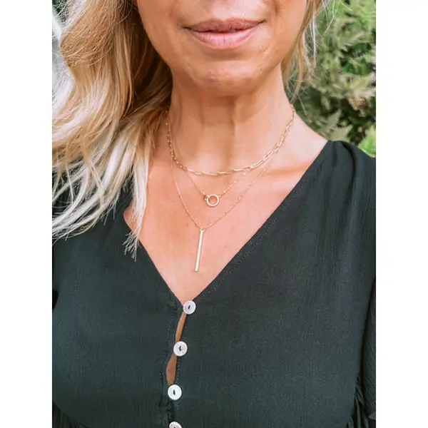 Stacked Triple Chain Dainty Necklace