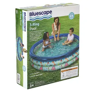 Intex Bluescape Blue Dino Inflatable Swimming Pool for Kids - 3-Ring Design, Ages 2+