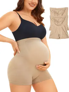 Women's Seamless High Elastic Breathable Maternity Pants Medium Support Briefs, Comfortable Pregnancy Underwear for Daily Wear, Maternity Panty