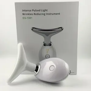 7 Color LED Face and Neck Massager with Red Light Therapy, Heating Function and Vibration, Rechargeable Skin Care Device for Lifting Wand  , Firming, Lymphatic Drainage, Gift for Women Adjustable