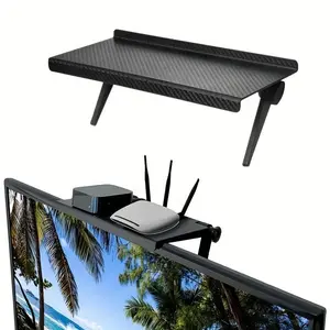 Adjustable TV Screen Top Shelf, 1 Count Computer Monitor Desktop Display Stand, Space Saving Router Storage Holder for Living Room