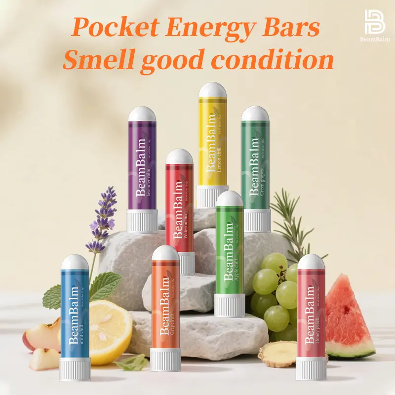 BeamBalm Aromatic Aromatherapy Nasal Stick - Essential Oils for Soothing, Refreshing, Clear Breathing & Neti Pot Clarity - Pocket-Sized Wellness Gift for All Ages to Boost Mood, Focus & Relaxation