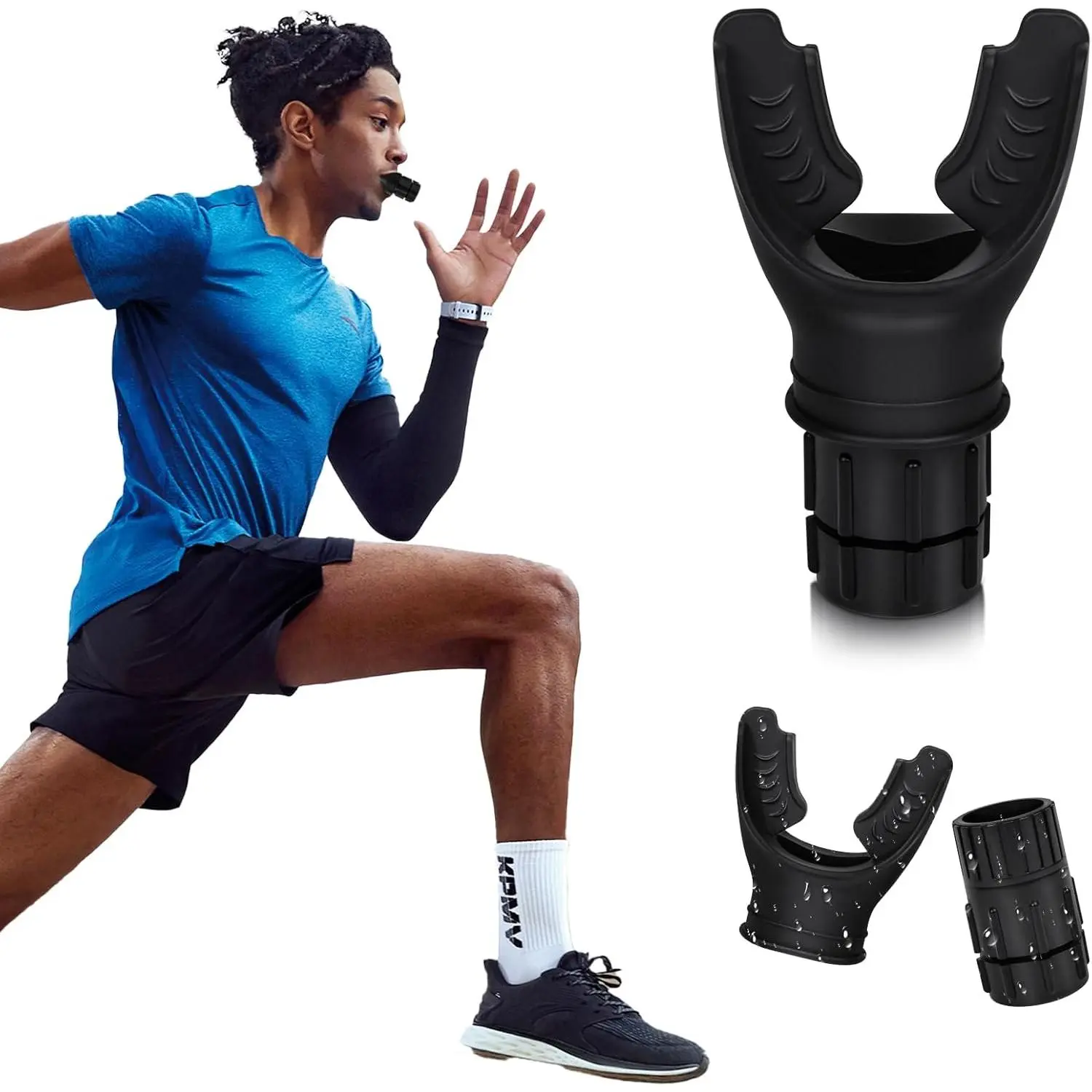 Medical Silicone Lung Trainer (2 Pcs) - Unisex Breathing Exerciser for Sports Enthusiasts, Flexible Compact Portable Device with Adjustable Resistance, Enhances Diaphragm Expansion, Optimizes Respiratory Performance