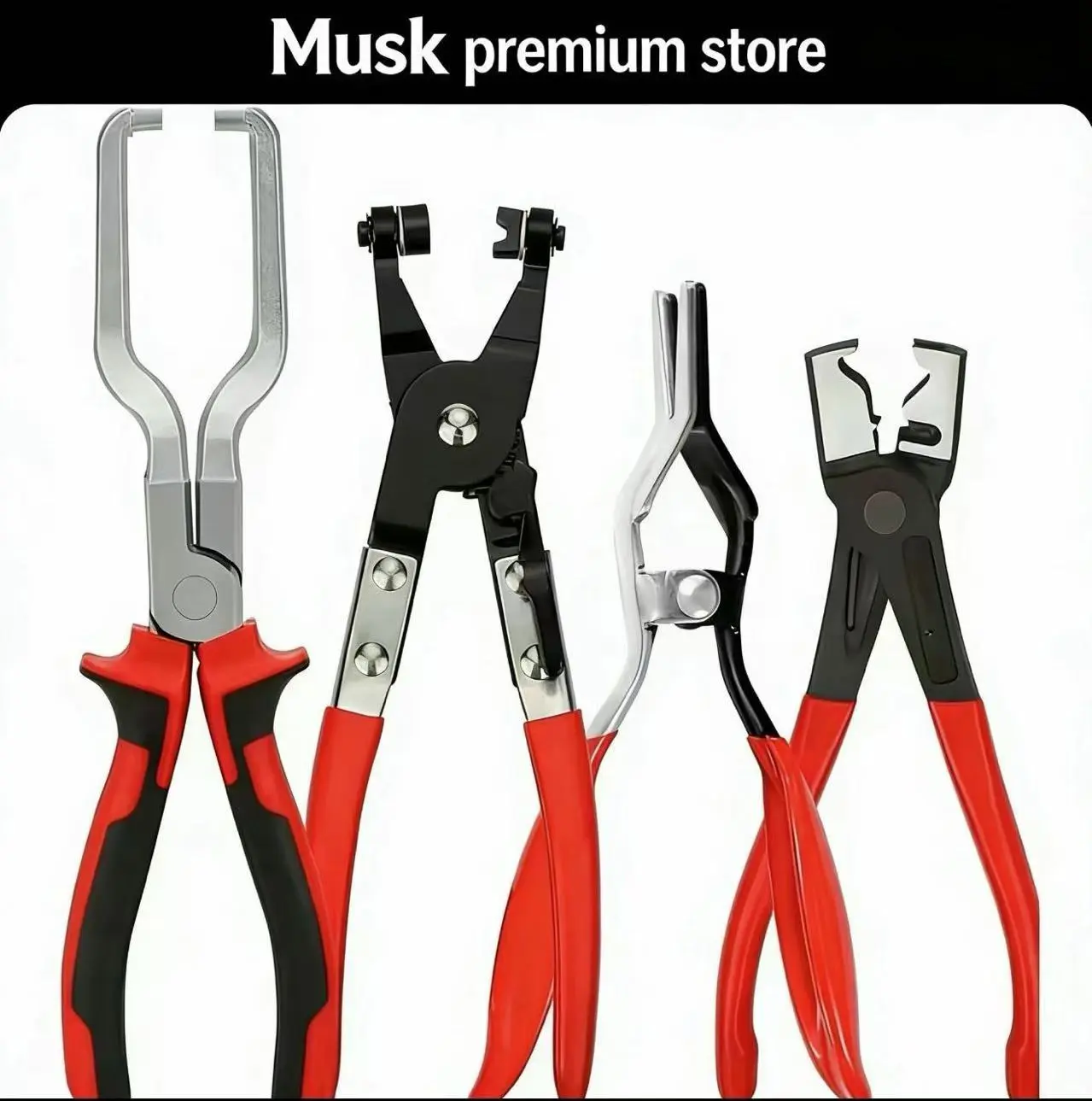 Multifunctional Professional Stainless Steel Hardware Pipe Clamp Kit with Handle - Heavy-Duty Automotive Tool for Fuel Line Disconnection, Hose Dismounting, Multifunctional Pipe Clamp