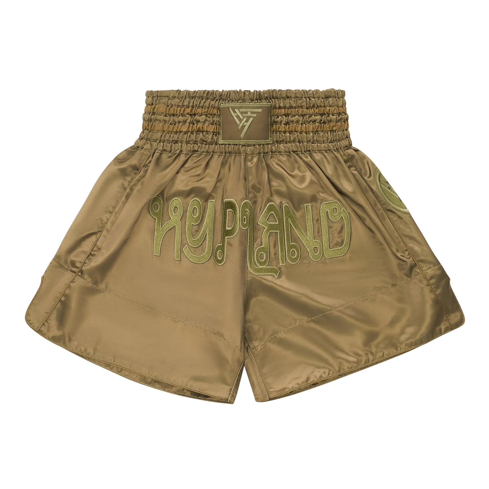 Men's Olive Standard Fit Athletic Shorts with Secure Zip Pockets, Polyester Activewear for Gym, Sizes S-XL