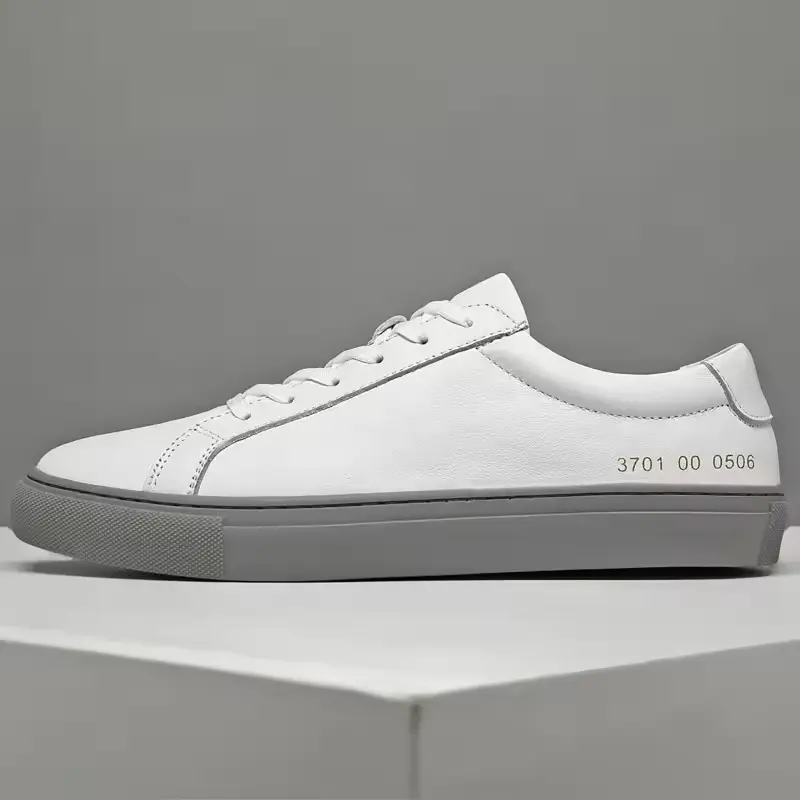 Italian Genuine Leather Men's Shoes 2024 Designer White Shoes Comfy Walking Shoes Lace-up Business Outdoor Zapatos Para Hombre