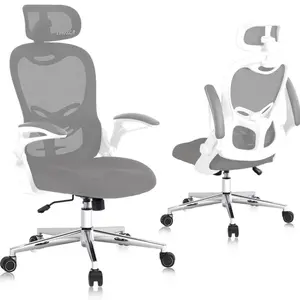 【New Year Flash Sale】Office Chair, Ergonomic Breathable Mesh drafting chair,Flip-Up Arms and Adjustable High Back Lumbar Support standing desk chair,Comfy Computer Chair for Home Office，bar height office chair KC-5140