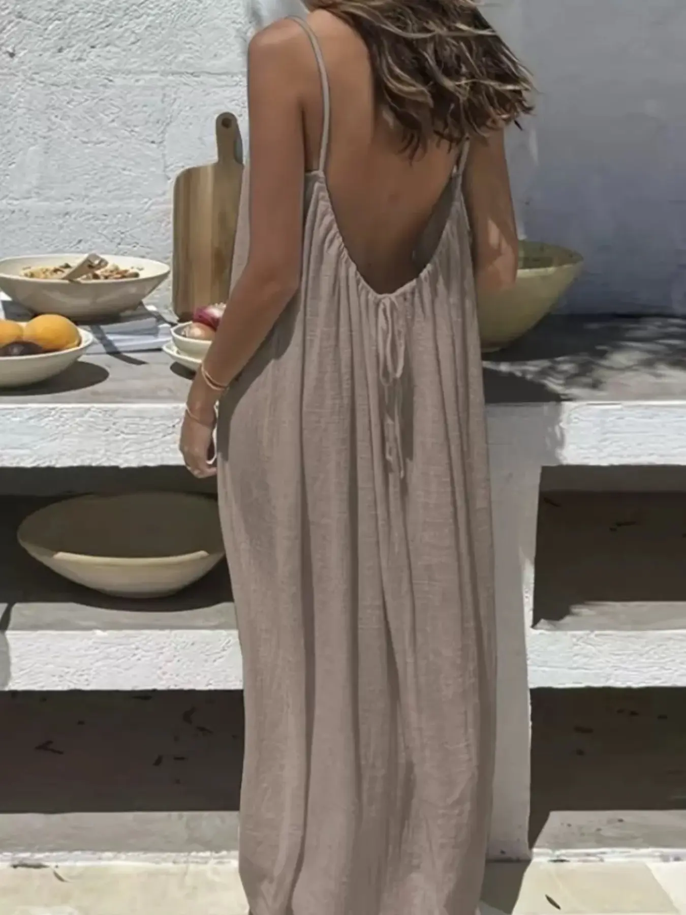 Women's Solid Color Sleeveless Spaghetti Strap Sleep Dress, Casual Simple Long Summer Nightgown, Comfortable Soft Breathable Indoor Wear, Elegant and Cozy Design, Loungewear