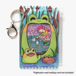 Frog Photo Card Holder Keychain PVC Bag Keychain for TCG Photo Cards