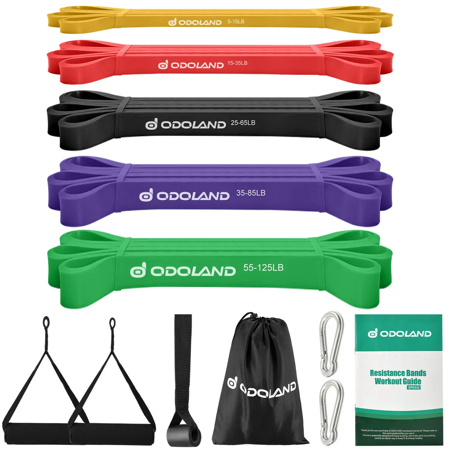 Odoland 5 Packs Resistance Bands Set ,Pull Up Assist Bands Working out bands Stretch Mobility,Powerlifting for Arm,Legs,Working out,Muscle Training