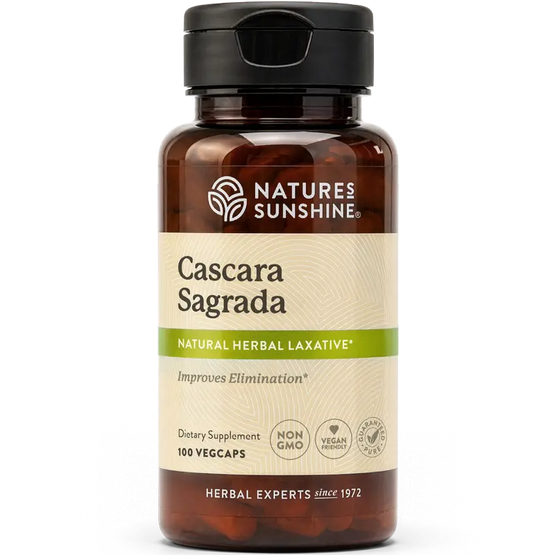 Nature's Sunshine Cascara Sagrada Capsules - Promotes Intestinal Support for a Healthy Colon - 100 Capsules (50 Servings)