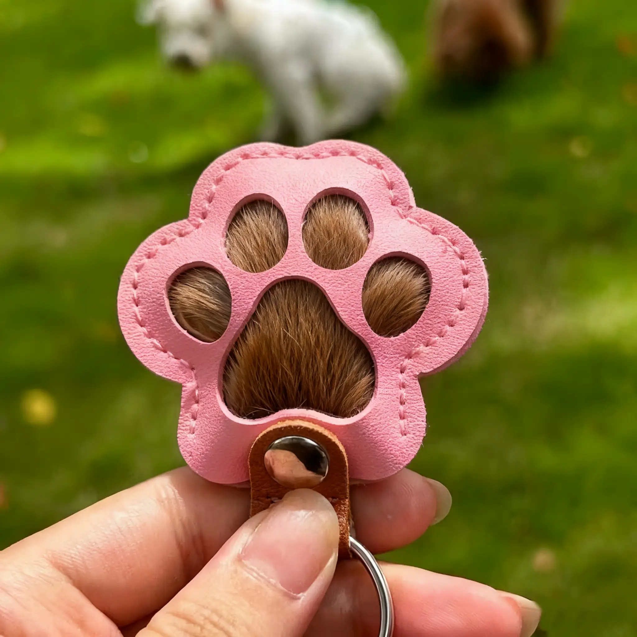 Kawaii Keychain 2-Pack, Animal Paw Print Pet Hair Collector for Dog & Cat Lovers, Dustproof Portable Key Organizer with Thoughtful Gift Box, Kawaii Accessories, Cute Collectibles