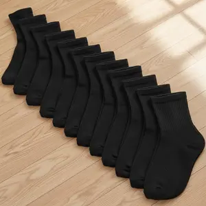 12-Pack Cushioned Crew Socks Breathable Cotton Athletic Performance Socks for Men & Women | Running, Hiking & Daily Wear  (6 Pairs)