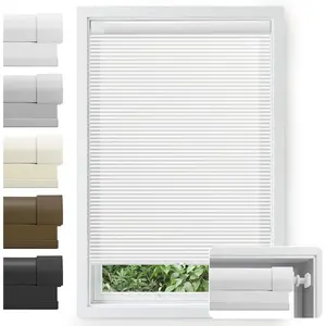 No Drill Cordless Cellular Shades 30s Easy Install Honeycomb Window Shades Blackout Thermal Insulated Blinds for Bedroom Kitchen Bathroom White 22" W x 48" H