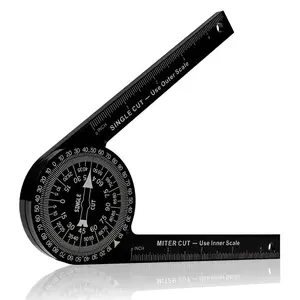 Aluminum Miter Saw Protractor, Rust-Proof Precision Laser-Engraved Angle Finder with Built-in Rulers for Carpentry, Crown Molding metal tool
