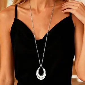 Veliora Gift B Pendant  Chunky Gold Ncklace Silver Large Pendant  Statement Long Silver  for Women Dress Accessories Birthday Jewelry Gift initial necklaces