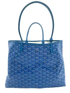 Pre-owned Goyard Coated Canvas Tote Bags ST. LOUIS PM WITH POUCH BLUE
