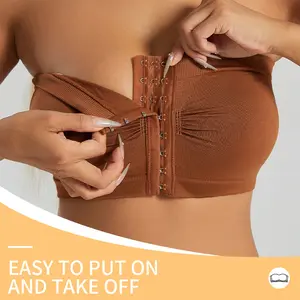 One-shoulder Chest Support Bra with Front Closure, Backless Chest Binder, Thin Breathable Chest Wrap Underwear for Women