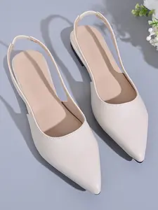 Women's Chic Pointed Toe Flat Shoes, Chic Summer Footwear, Open Back Design, Perfect for Commute, Dates, Office, Spring & Summer Fashion