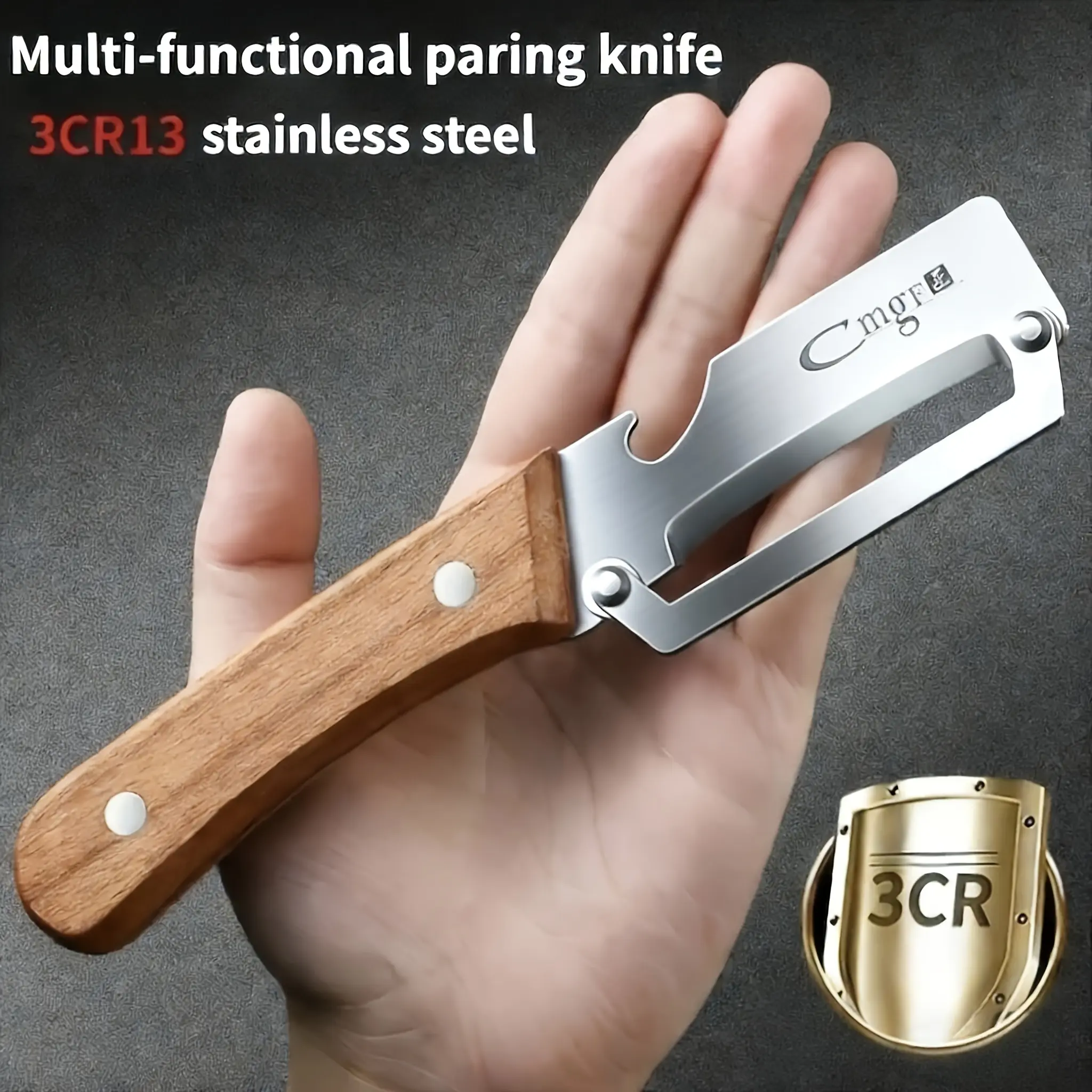 1pc Multi-functional Solid Wood Handle Stainless Steel Peeler | Essential Kitchen Gadgets Tool Utensils for Quickly and Easily Peeling Fruits and Vegetables Veggie Peeler Vegetable Peelers for Kitchen