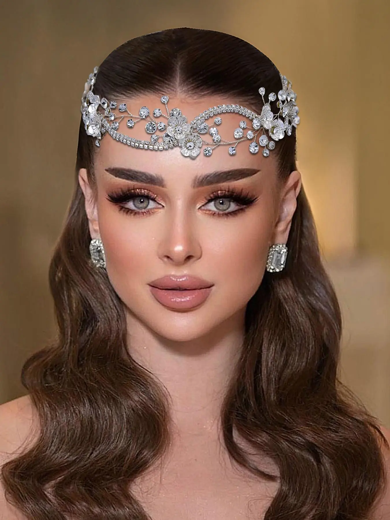 Rhinestone Decorated Headband, Elegant Bridal Headwear for Wedding Bridal Party Formal Occasions, Fashion Hair Accessories for Women, Jasmine Princess Crown