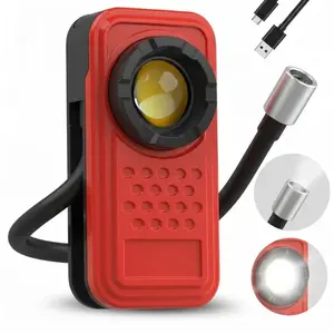 SUOMAX Mechanic Work Light，Rechargeable LED 600LM Flashlight, Under Hood Mechanic Light for Car Repair, Pocket Work Light Gooseneck Lamp,Dual Head Lamp, Magnetic Clip Aluminum Alloy Spotlight,for Repair Outdoor Camping Emergency