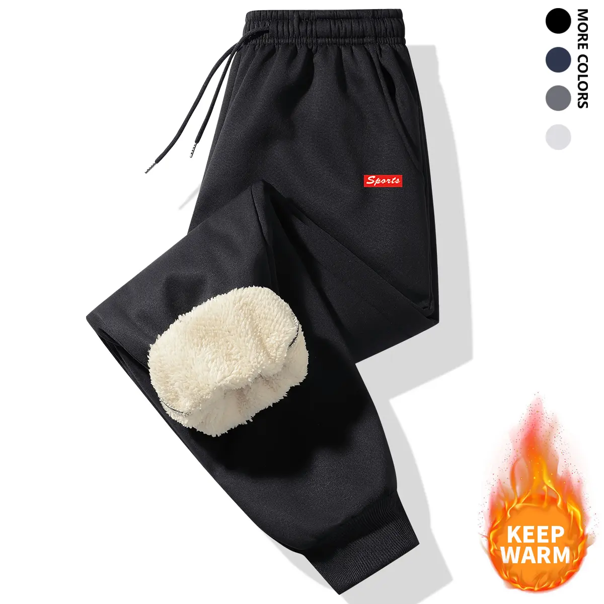 Men's Workout Joggers - Fitted Cut, Elastic Waist, Thermal Fleece-Lined for Winter Running/Hiking, Workout Jogger