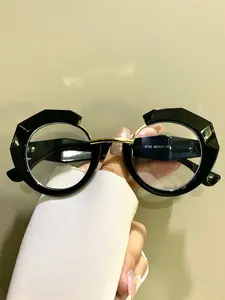 Round Glasses, Novelty Fashion Irregular Eyewear for Men and Women, Stylish Glasses, Metal Hinges