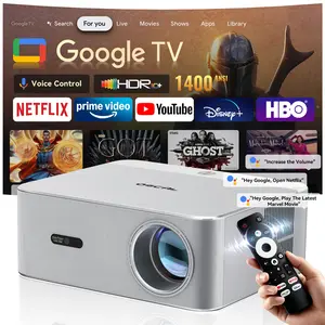 4K 1400 Lumens Projector 200-inch Screen, WiFi 6 & Bluetooth, Officially Licensed Google TV, Autofocus HiFi Audio, Home Cinema (Phone & Computer Compatible), Indoor & Outdoor Ceiling Mounting