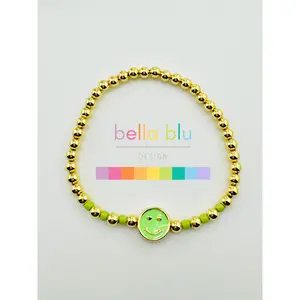 Athena lime green and gold filled bracelet