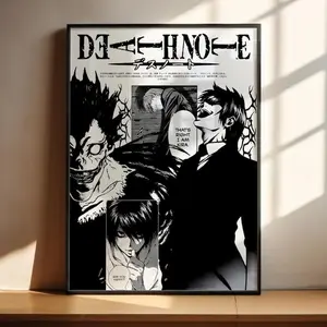 Death Note Anime Poster, Ryuk and L Kira Art Print, Anime Wall Decor, Anime Gift