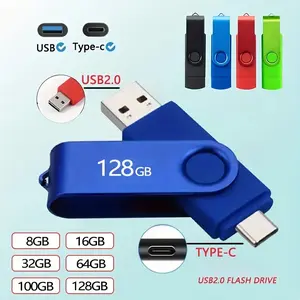High-Speed USB 2.0 Type-C OTG Pen Drive, 128GB/64GB/32GB/512mb Storage, Fast Data Transfer for Computers & Smart Devices