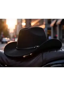 Vintage Wide-Brim Cowboy Hat - Classic Shape, Lightweight Felt, Sturdy Construction, Outdoor Ready for Western Events, Country Trails and City Lights