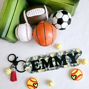 Personalized Softball Keychain
