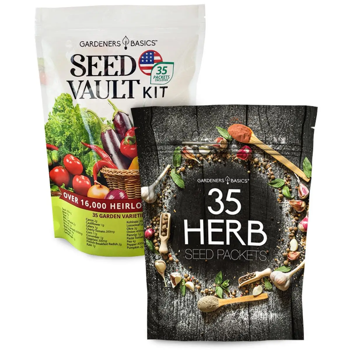 Gardeners Seed Vault Kit - 70 Varieties of Vegetable and Herb Seeds for Your Garden Home Planting Survival Vegetable Seed