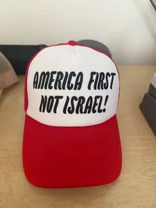 AMERICA FIRST NOT ISRAEL! SNAPBACK RED AND WHITE!