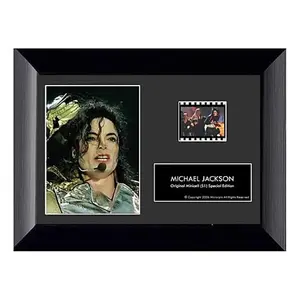 212 MAIN Authentic Michael Jackson S1 Minicell Concert Footage Cell - 13x18cm Handmade Wood Mini Frame Photo, Baby Room Printed Art Decoration Accessory, Hand